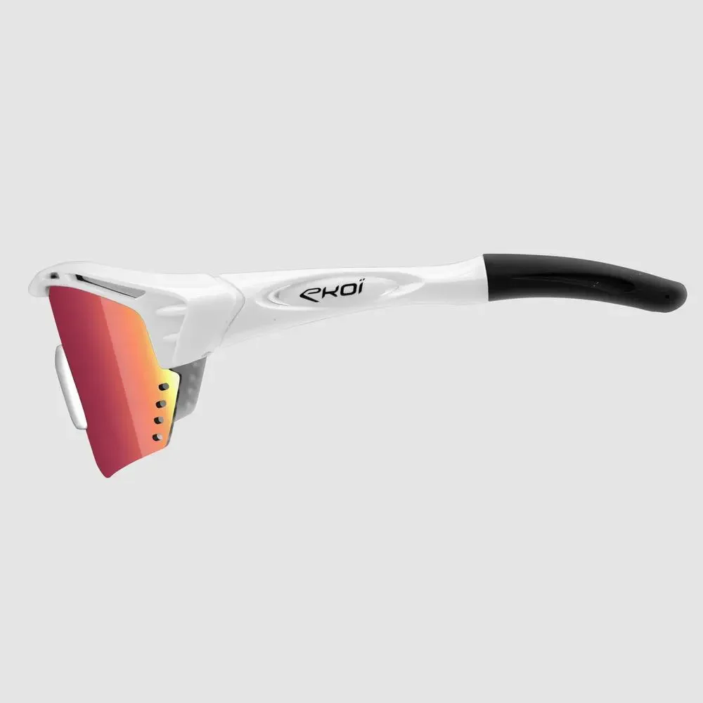 NEW EKOI‎ Persoevo4 White Revo Red Cycling Sunglasses Sport Shield Lens Unisex
